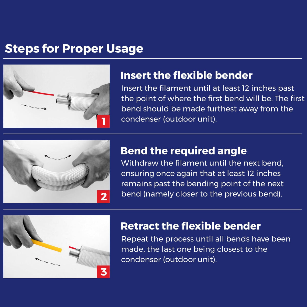 BendAid™ Flexible Easy Bender Kit for Split System Copper Linesets - 13 Ft.