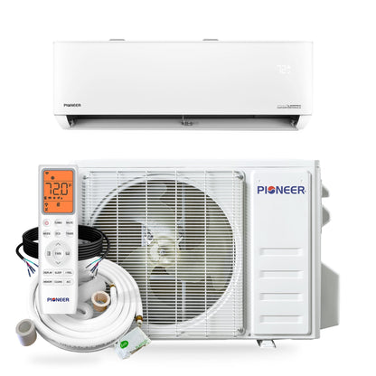 Pioneer® Quantum Hyperformance™ 12,000 BTU 25 SEER2 230V High-Wall Ductless Energy-Star Mini-Split Air Conditioner Inverter Hyper Heat Pump Full Set