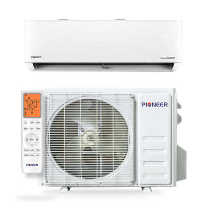 Pioneer® Quantum Hyperformance™ 12,000 BTU 25 SEER2 230V High-Wall Ductless Energy-Star Mini-Split Air Conditioner Inverter Hyper Heat Pump Full Set