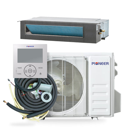 Pioneer® Quantum Ultra™ 11,000 BTU 19 SEER2 230V Ceiling Concealed Ducted Mini-Split Air Conditioner Inverter Heat Pump Full Set